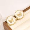 Elegant Geometric Butterfly Round Earrings