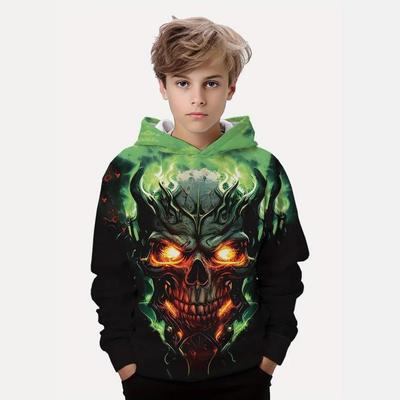 Children's Hip Hop Skeleton 3D Digital Printed Boys' Fashion Hoodie Sweatshirts