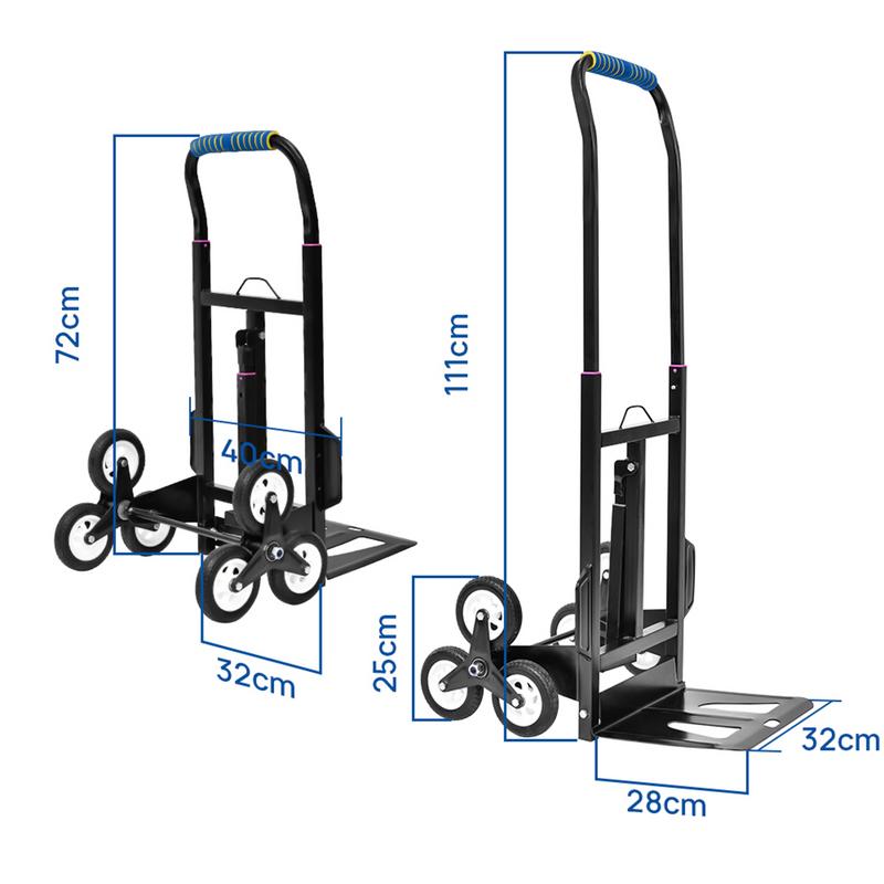 Stair Climbing Hand Trucks Shopping Grocery Foldable Cart 440 Lbs Capacity Hand Truck Folding Dolly Cart for Stairs Stair