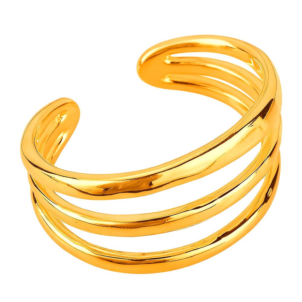 Spanish Metal Smooth Geometric Three-Layer Bracelet Female Russian Temperament Texture High-End Bracelet Female