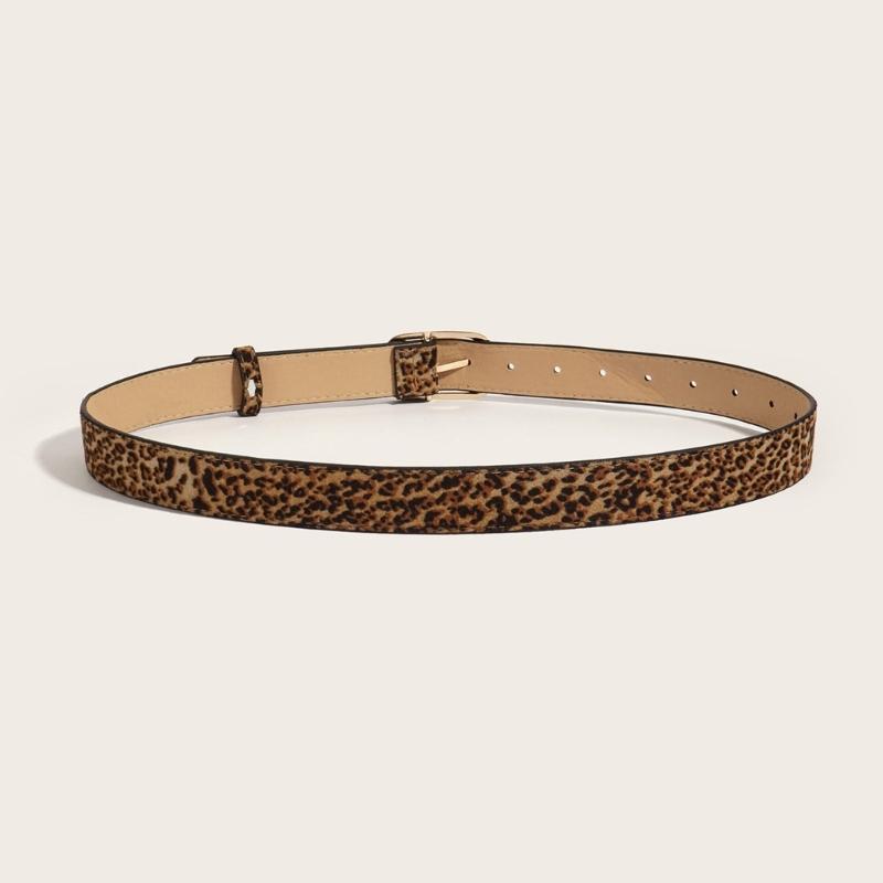 Unique Waist Belt Leopard Print Chain for Cowboy Cowgirl Stylish Buckle Retro Waistband Waist Chain Belt