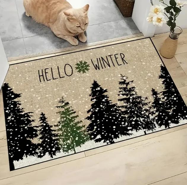 

Gingerbread Man Door Mat Christmas Gnome Soft Carpet Living Room Kitchen Bedroom Bathroom Room Christmas Home Christmas Decor 40x60cm