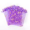 50pcs Moon Stars Drawstring Organza Bags Jewelry Gift Bags Pouches Golden Star Organza Favor Pouches for Christmas Wedding Party