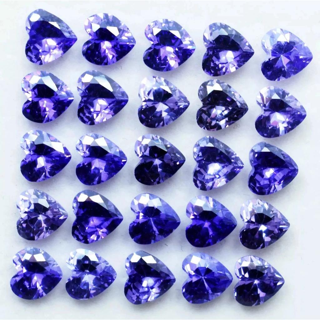 50 Pcs Natural Ceylon Blue Sapphire 6 mm Heart Cut Gemstone Lot For Jewelry