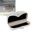 Car Sun Visor Glasses Case Holder Kit with Tickets Clips Storage Sunglasses Organizer UniversalBeige