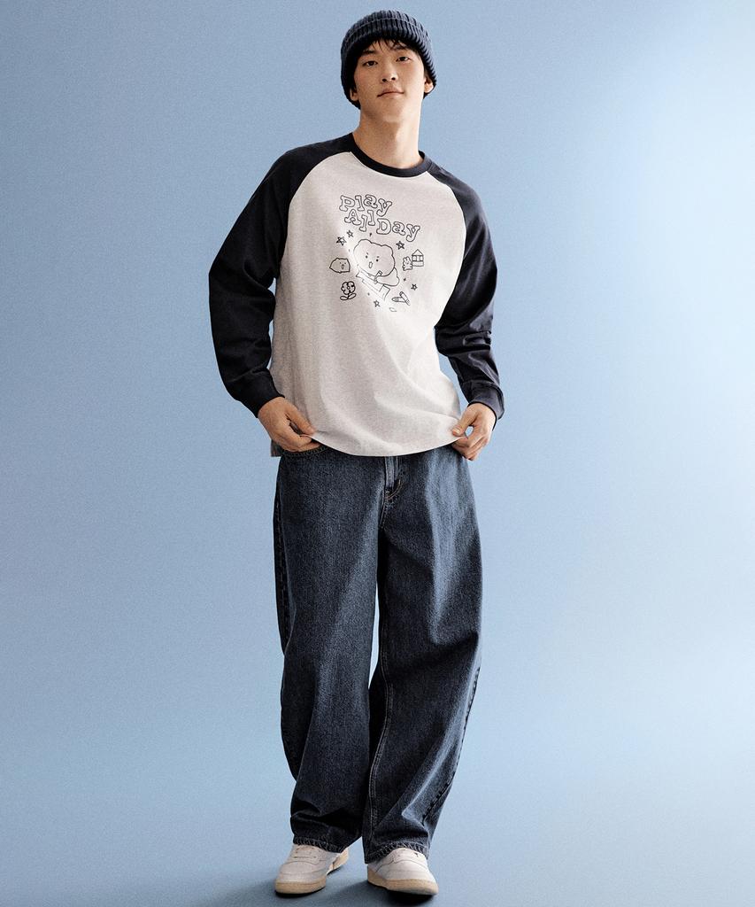 Seupao [Manggeureojin Gom] Long Sleeve T-Shirt (Melange Gray)_Splag23U03