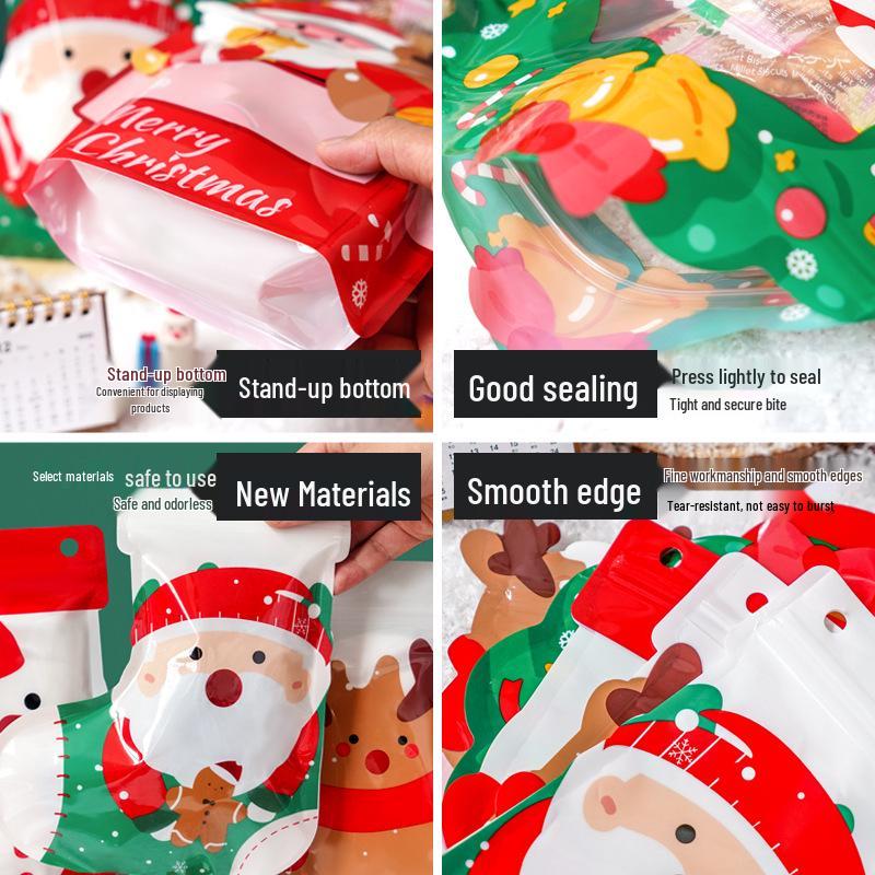 Festive Red Sock Candy Gift Bags: Christmas Self-Sealing Holiday Decoration