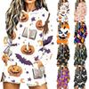 Women's Casual Long Sleeve Halloween Print Pullover Hoodie Sweatshirt