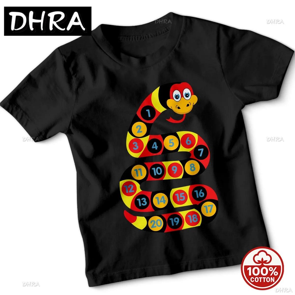 Cartoon Snake Numbers 120 Counting Numbers Education Kids TShirt Fun Graphic Funny Gothic Skater Unisex Tops Chill Casual S