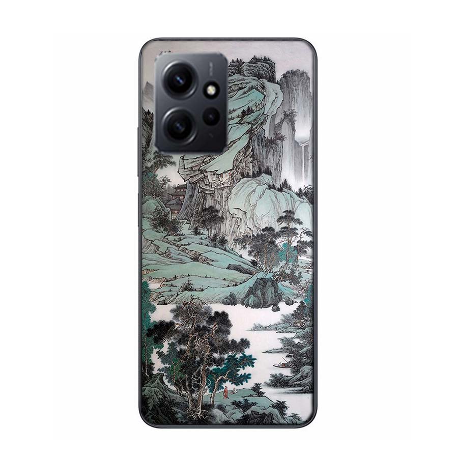 Chinese Style ink Painting Art Phone Case For Redmi 12 13C 12C 15C 9 10 10C Note 13 Pro Plus 14 15 Pro 9T 9C 9A TPU Soft Cover C