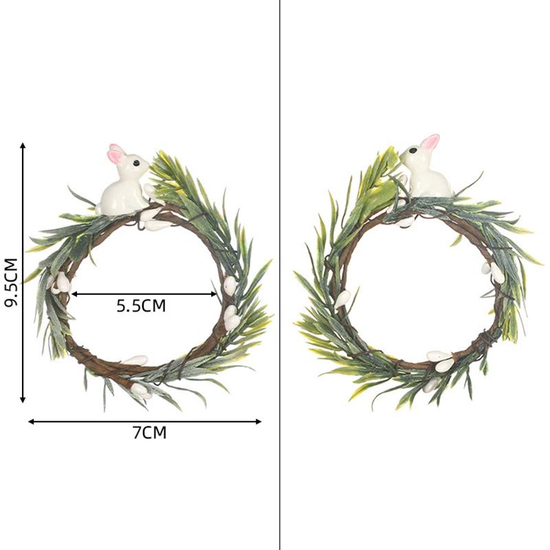 WTEMPO Easter Creative Napkin Rings Handmade Rabbit Wooden Rings Napkin Buckles Easter Egg Table Decoration Napkin Rings