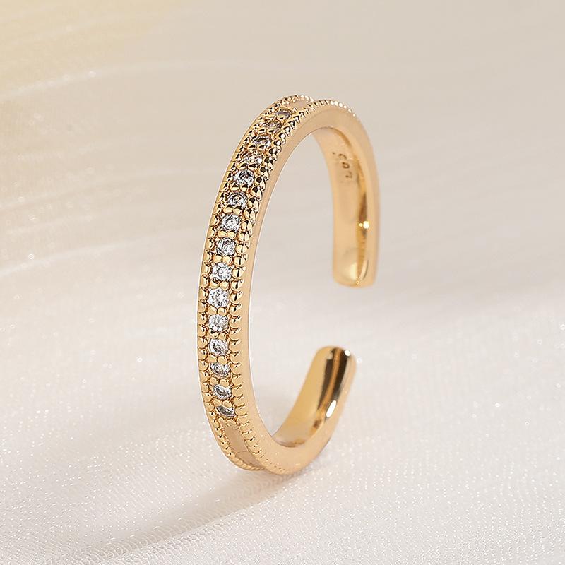 925 Sterling Silver Ring Hot AAA Zircon Adjustable Size Engagement Rings for Women Wedding Ring Party Fashion Nice Jewelry Gift