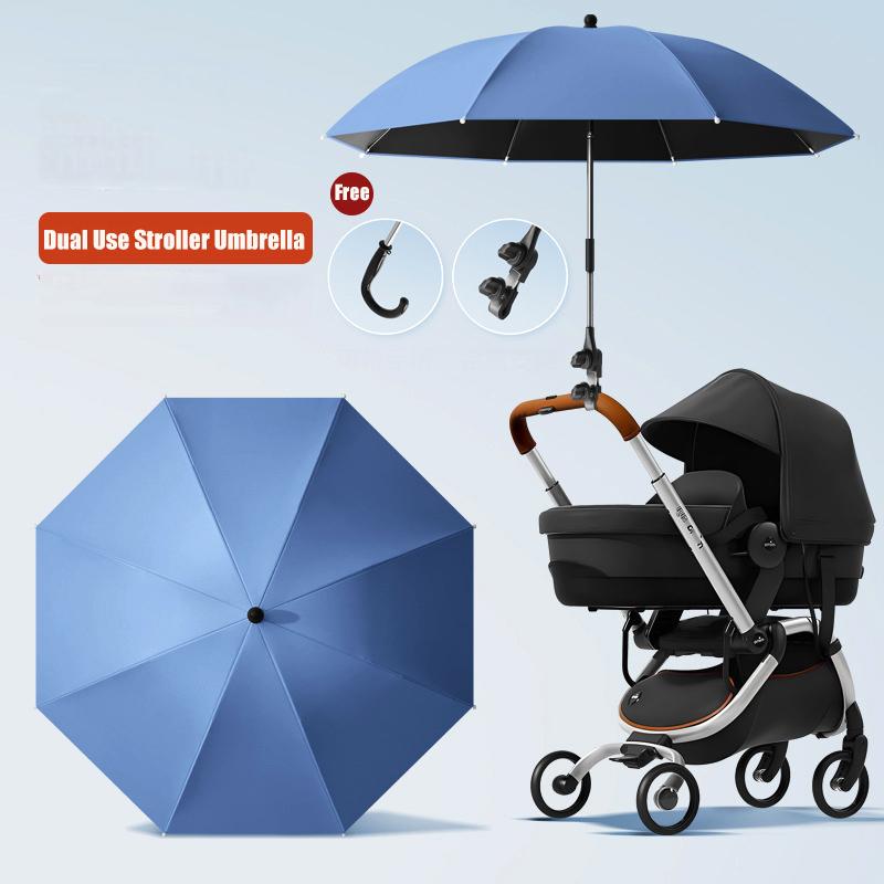 85cm Clip-on Uv Umbrella Baby Cart Parasol 2 in 1 Baby Stroller Umbrella for Sun Shade Rain-proof Baby Stroller Accessories Gift
