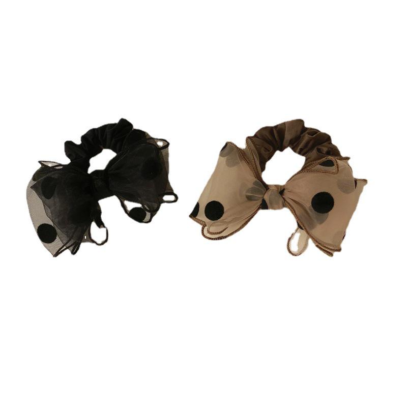 New Style French Polka Dot Organza Hair Band with Korean Bow - Versatile Hair Accessory