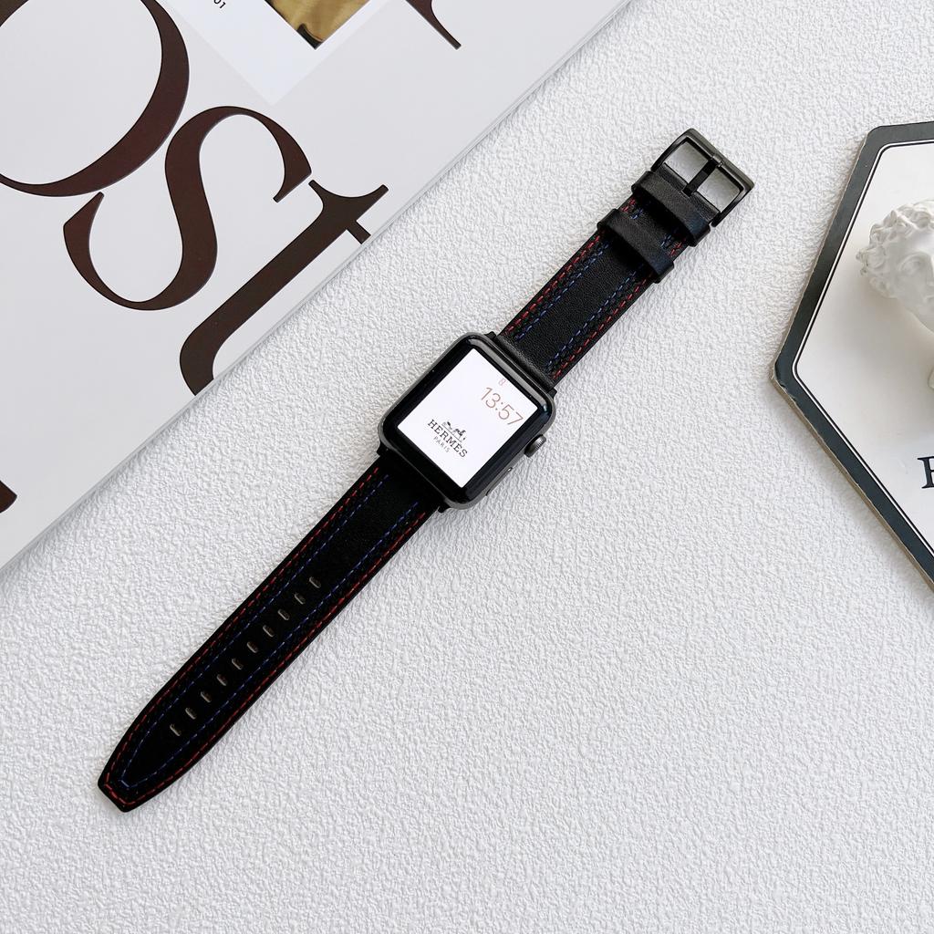 Stylish Genuine Leather Smart Watch Replacement Strap for Apple Watch Series 10 42mm/9 8 7 41mm/6 5 4 SE SE (2022) SE (2023) 40mm/3 2 1 38mm