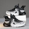 Factory direct sales 2025 winter children's sports shoes rotating buckle leather surface wear-resistant middle and older children's running shoes kids