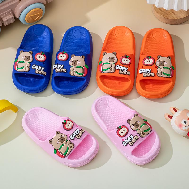 Cartoon Kids' Non-Slip PVC Flip-Flops: Unisex, Indoor/Outdoor, Soft Sole, Summer Slippers.