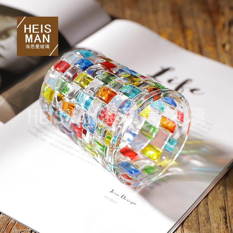 Contrast Whisky Glass, Hand-painted Colored Glass, Creative Glass for Bar, Foreign Wine