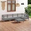 Day and Night - Day and Night Garden Furniture Set 6 Pieces Solid Gray Pine Wood