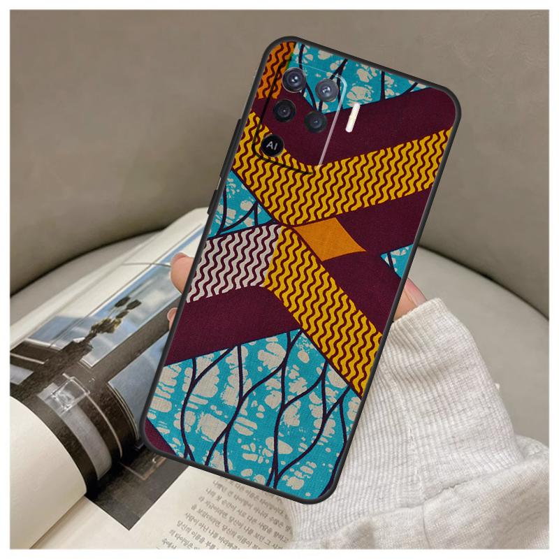 African Wax Fabric Case For Oppo A16 A76 A96 A60 A98 A58 A78 A18 A38 A80 A40 A77 A57 A17 A74 A54 A94 A15 A5 Pro