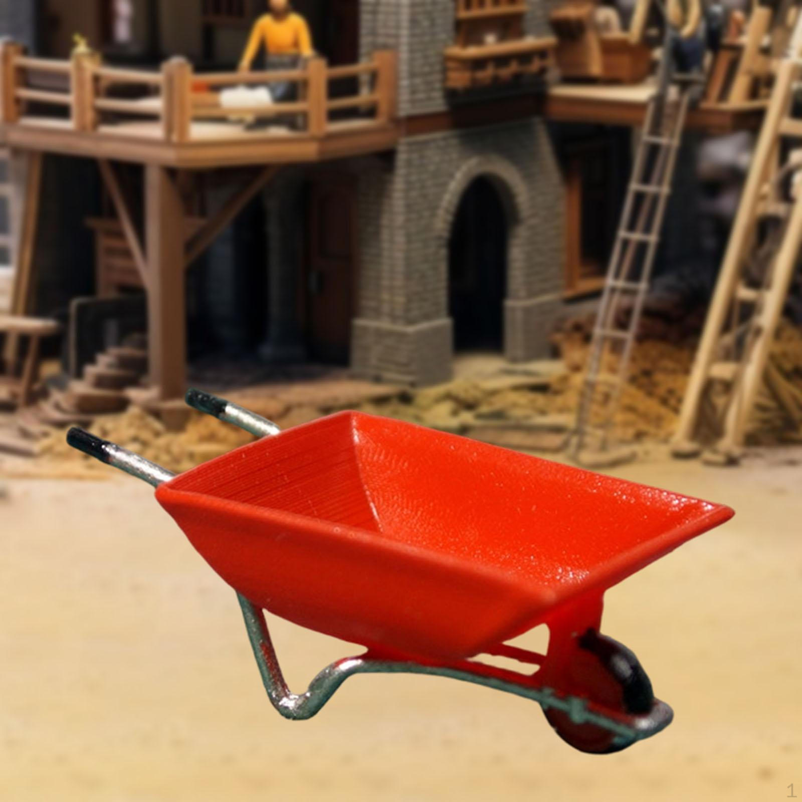 

1 Piece Garden Cart Miniature Model Made of Resin, Detailed Design for Dioramas, Construction without brush model