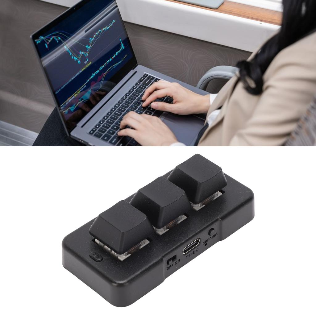3-Tasten-Tastatur 3 Modi Kabelgebunden 2,4G Anpassbare Mechanische Gaming-Tastatur 230mAh für PC-Computer