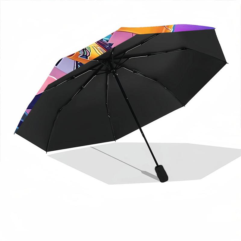 1PC KPop Hunters Custom Name Automatic Open/Close, 8-Rib Durable Frame Compact Travel Umbrella for Men & Women D1222082