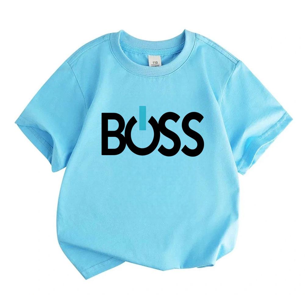 Kids Boys Girls Crew Neck Short Sleeve 100% Cotton T-shirt Casual Stylish Letter Pattern Soft Breathable Lightweight Daily Wear Summer Comfortable Tee