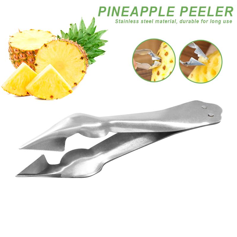 2pcs Stainless Steel Pineapple Clip Eye Peeler,Fruit Peeler Pineapple Corer Slicer Cutter Kitchen Knife Gadgets Pineapple Slicer