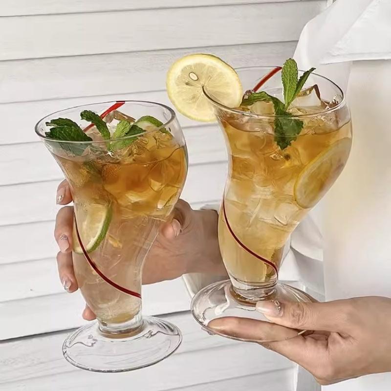 Creative Glass Multi Sided Cocktail Glasses Cups Transparent Water Juice Wine Milk Cup Bubble Glasses Cup Home Too