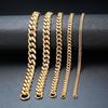 Collana e Bracciale da Uomo Catena Cubana Oro 2025 - Acciaio Inossidabile, 3/5/7/9mm
