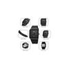 Square Men's Watch Leather Strap Black Simple Slim Stylish Waterproof Casual Business Gift Black Green