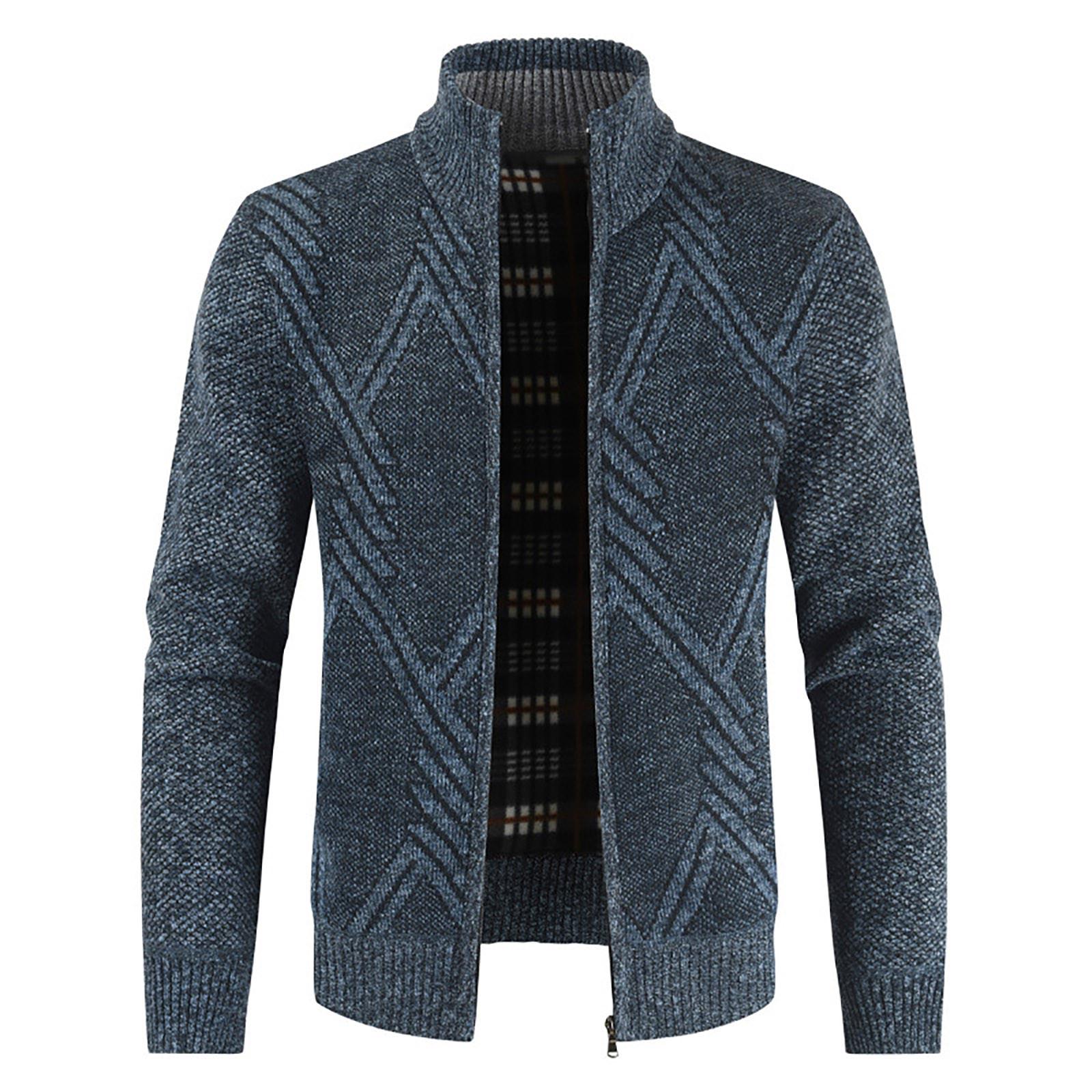 Mianduijifengba Herenmode Vrije tijd Lange mouwen Warme effen kleur Capuchonjassen Tops L Vloot