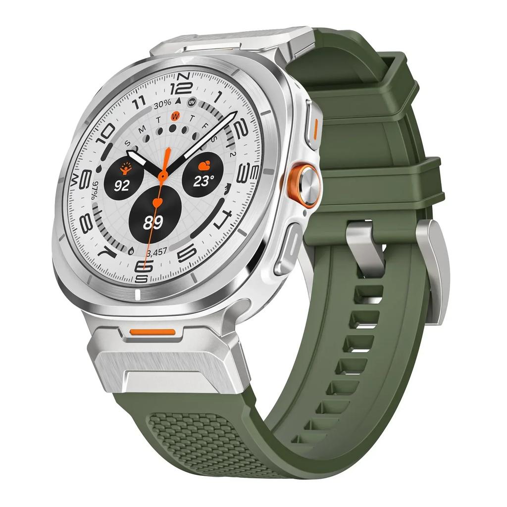 Inga glipor Mjukt gummiband För Samsung Galaxy Watch Ultra 47mm Öglarem För Galaxy Ultra 47MM Sportarmband Correa