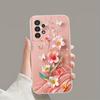 Romantic Pink Flower Pattern TPU Soft Phone Case Suitable for Samsung S26 S25 S24 S23 S22 S21 S20 and Other Models.