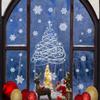 Christmas Glass Stickes Snowflake Santa Claus Shaped Door Shop Window Sticker Wall Ornaments for Home Decoration New Year 2025