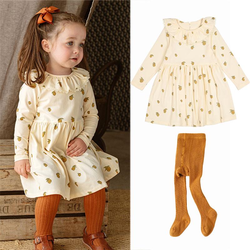 Cute Cotton Baby Dresses Casual Long Sleeve Toddler Girl Dress Spring Summer Kids Clothing