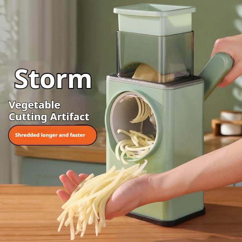 Manual Vegetable Slicer, Multi-purpose Rotating Cheese Grinder, Hand Cranked Vegetable Chopper