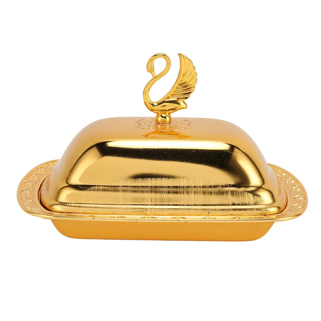 Gold Fruit Tray European   Metal Fruit Plate Table Decoration with Lid for Snacks Candies Desserts