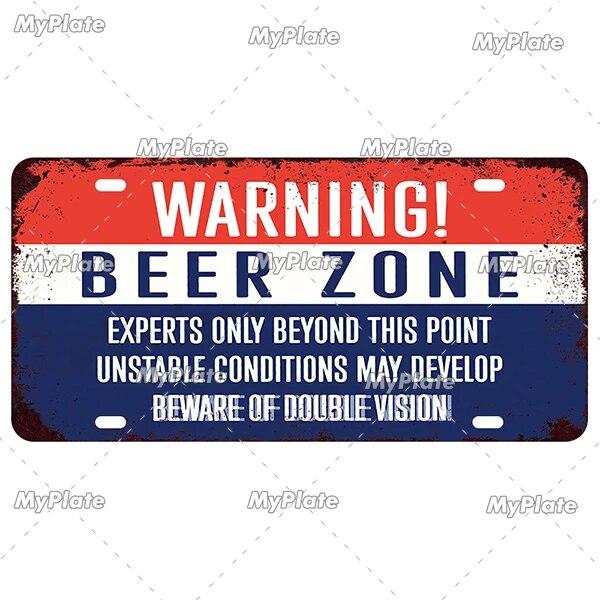 Drinking Beer Licenses Plate Garage Plaque Metal Tin Sign Decorative Car Plate For Living Room Door Club Garage Wall Decoration