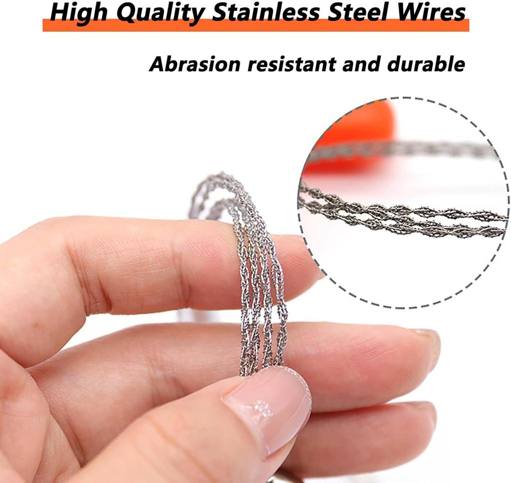 Pocket Wire Saw, Orange, High-Quality Multi-Functional Mini Wire Saw, for Wood, Plastic, Outdoor Camping Emergency Survival