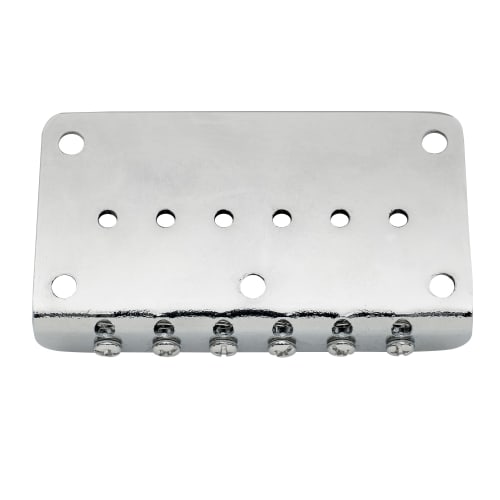 Musiclily 10.5mm String Spacing Hardtail Bridge for Fender Stratocaster/Telecaster 6-String Electric Guitars, Chrome