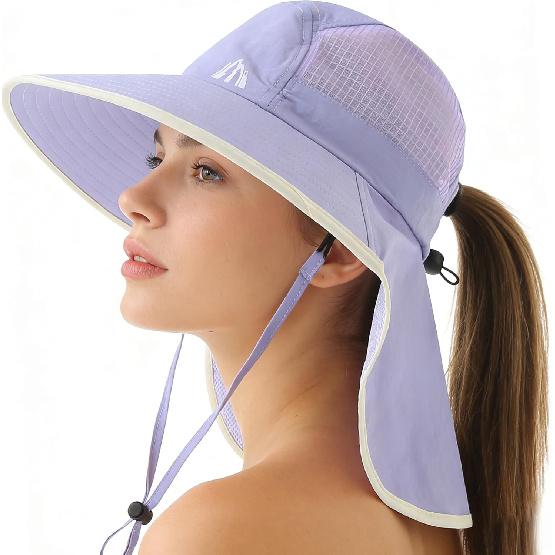 LMLALML Womens Sun Hats Hiking Fishinghat Wide Brim UPF 50+ UV Protection Gardening Hats with Large Neck Flap