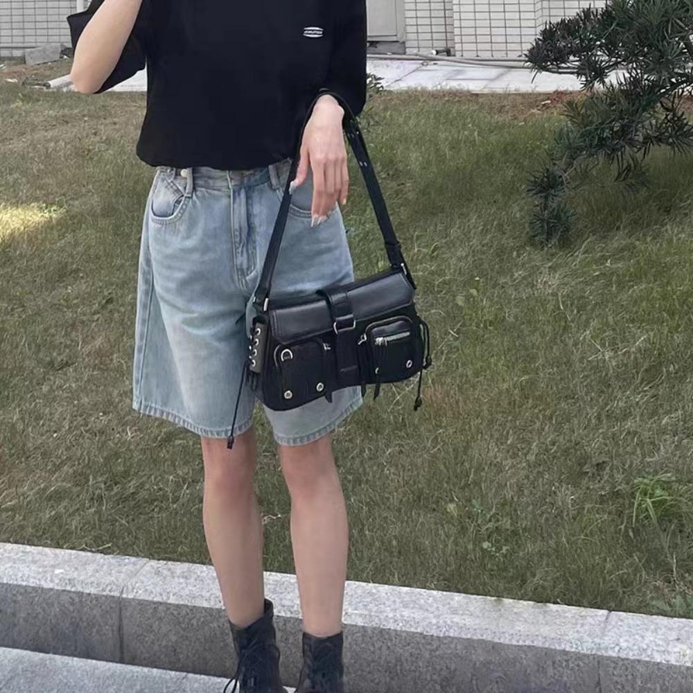 

Classic Shoulder Bag PU Leather Spicy Girl Locomotive Bag New Crossbody Bags Women s Trend
