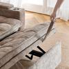 Un canapé-lit 3-en-1 de 142 cm de large avec fonction inclinable, coussins d'assise et de dossier doux comme des nuages, deux coussins lombaires, une étagère et un porte-gobelet