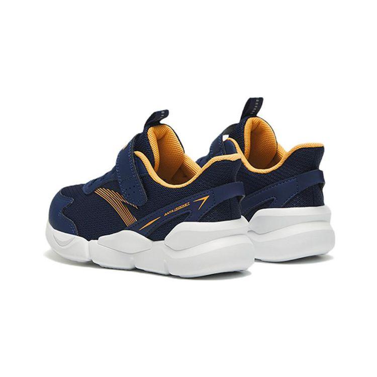 Anta Velcro Non-Slip Shock Absorbing Wear-Resistant Breathable Lightweight Low-Top Running Shoes Kids Sneaker Blue Yellow A312249935H-2