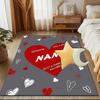 1PC Custom Name Love Letter Heart Theme Floor Mat Ideal for Living Room, Game Rooms, Office, Bedroom Floor Mat Playful Design