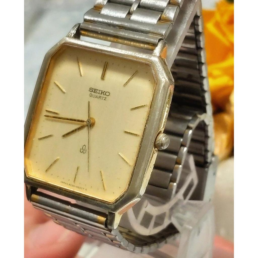 Used Working SEIKO Seiko Quartz Chariot Men's Watch TANK Rectangular Vintage