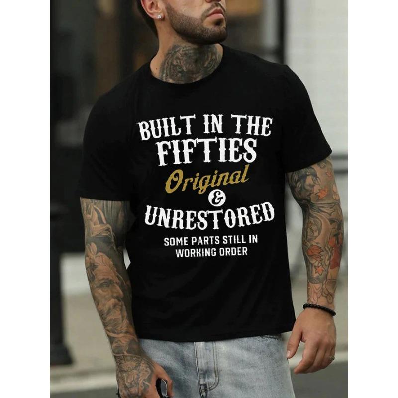 Large Men's Cotton Short Sleeved Summer English Letter Printed Top T-Shirts Men’s