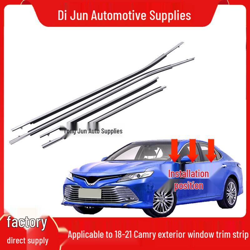 Chrome Weatherstrip Trim for 18-23 8th Gen Camry: Waterproof Exterior Door Glass Decoration Right Rear Door